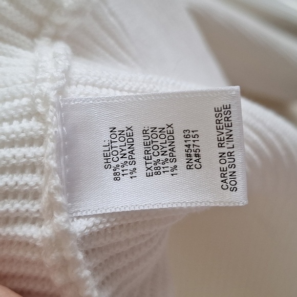 Ivanka Trump White Ribbed Mock Neck Sweater Size L - Picture 8 of 8